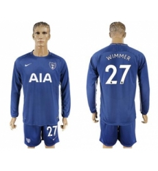 Tottenham Hotspur #27 Wimmer Away Long Sleeves Soccer Club Jersey