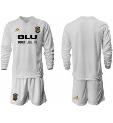 Valencia Blank Home Long Sleeves Soccer Club Jersey
