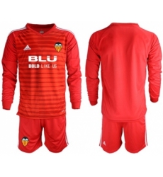 Valencia Blank Red Goalkeeper Long Sleeves Soccer Club Jersey