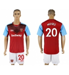 West Ham United #20 Moses Home Soccer Club Jersey