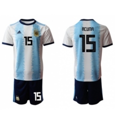 Argentina #15 Acuna Home Soccer Country Jersey