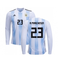 Argentina #23 A.Marchesin Home Long Sleeves Soccer Country Jersey