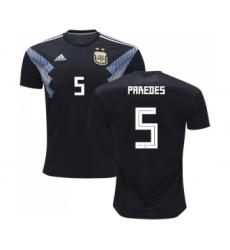 Argentina #5 Paredes Away Soccer Country Jersey