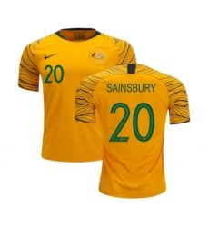Australia #20 Sainsbury Home Soccer Country Jersey