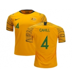 Australia #4 Cahill Home Soccer Country Jersey