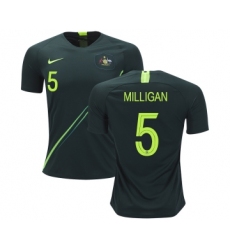 Australia #5 Milligan Away Soccer Country Jersey