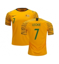 Australia #7 Leckie Home Soccer Country Jersey