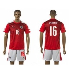 Austria #16 Wimmer Red Home Soccer Country Jersey