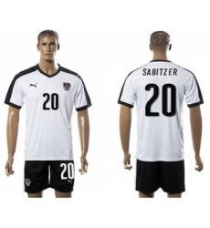 Austria #20 Sabitzer White Away Soccer Country Jersey