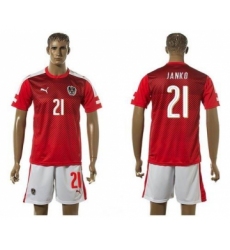 Austria #21 Janko Red Home Soccer Country Jersey