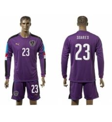 Austria #23 Soares Purple Goalkeeper Long Sleeves Soccer Country Jersey