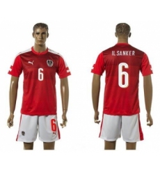 Austria #6 Il Sanker Red Home Soccer Country Jersey