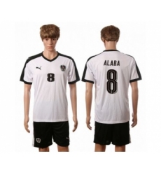 Austria #8 Alaba White Away Soccer Country Jersey