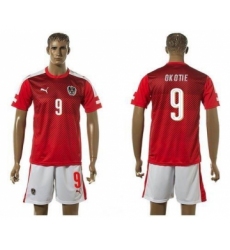 Austria #9 Okotie Red Home Soccer Country Jersey