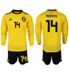 Belgium #14 Mertens Away Long Sleeves Soccer Country Jersey