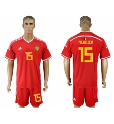 Belgium #15 Meunier Red Home Soccer Country Jersey