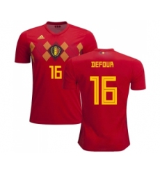 Belgium #16 Defour Red Soccer Country Jersey