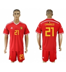 Belgium #21 Carrasco Red Home Soccer Country Jersey