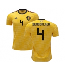 Belgium #4 Dendoncker Away Soccer Country Jersey