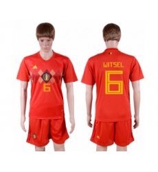 Belgium #6 Witsel Red Soccer Country Jersey