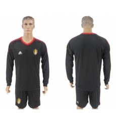 Belgium Blank Black Long Sleeves Goalkeeper Soccer Country Jersey