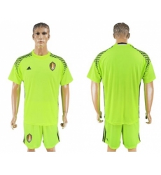 Belgium Blank Shiny Green Goalkeeper Soccer Country Jersey