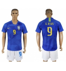 Brazil #9 G.Jesus Away Soccer Country Jersey