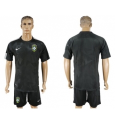 Brazil Blank Black Soccer Country Jersey