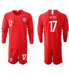 Chile #17 Medel Home Long Sleeves Soccer Country Jersey