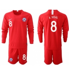 Chile #8 A.Vidal Home Long Sleeves Soccer Country Jersey