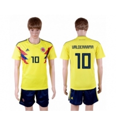 Colombia #10 Valderrama Home Soccer Country Jersey
