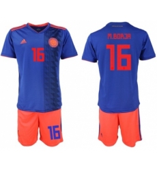 Colombia #16 M.Borja Away Soccer Country Jersey