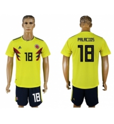 Colombia #18 Palacios Home Soccer Country Jersey
