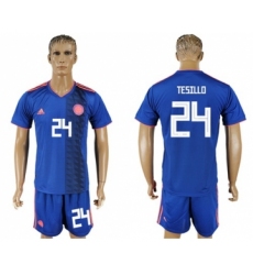 Colombia #24 Tesillo Away Soccer Country Jersey
