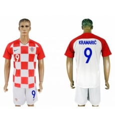 Croatia #9 Kramaric Home Soccer Country Jersey
