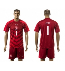 Czech #1 Cech Red Home Soccer Country Jersey