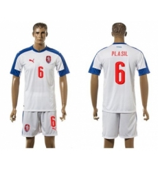 Czech #6 Plasil Away Soccer Country Jersey
