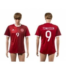 Danmark #9 Tomasson Red Home Soccer Country Jersey