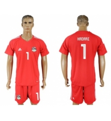 Egypt #1 Hadari Red Goalkeeper Soccer Country Jersey