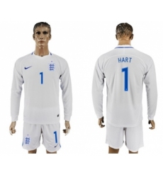 England #1 Hart Home Long Sleeves Soccer Country Jersey