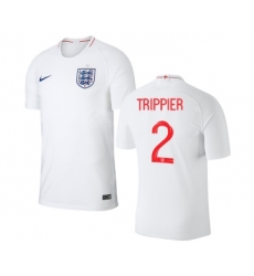 England #2 Trippier Home Thai Version Soccer Country Jersey