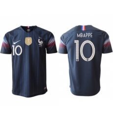 France #10 Mbappe Home Thai Version Soccer Country Jersey