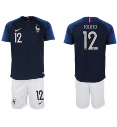 France #12 Tolisso Home Soccer Country Jersey