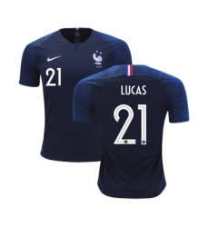 France #21 Lucas Home Soccer Country Jersey
