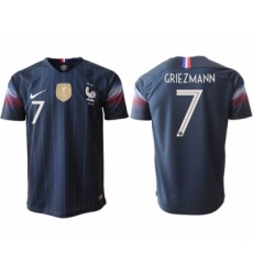 France #7 Griezmann Home Thai Version Soccer Country Jersey