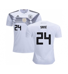 Germany #24 Sane White Home Soccer Country Jersey