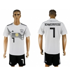 Germany #7 Schweinsteige White Home Soccer Country Jersey