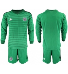 Germany Blank Green Goalkeeper Long Sleeves Soccer Country Jersey