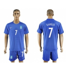 Greece #7 Karelis Away Soccer Country Jersey