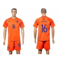 Holland #16 Clasie Home Soccer Country Jersey
